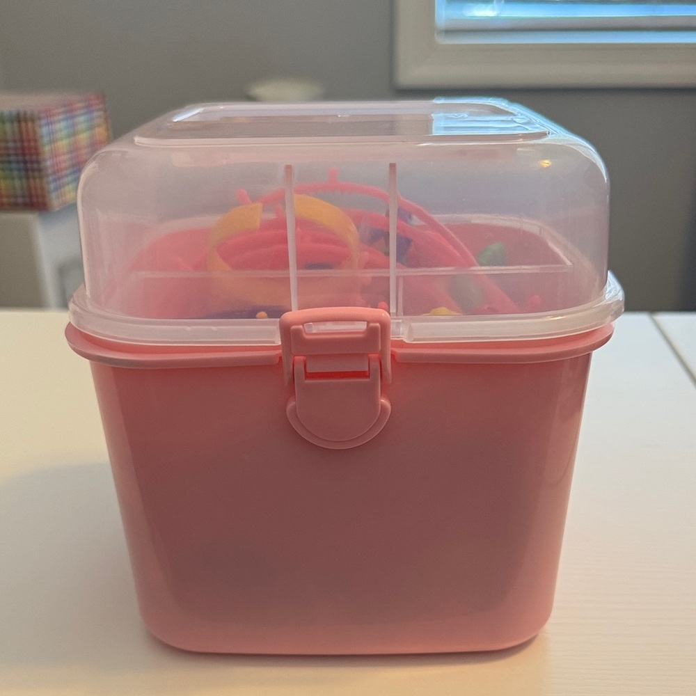 Snap pop beads with pink storage box